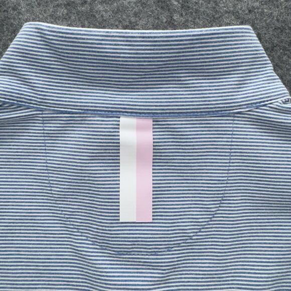 Rhoback Womens Q-Zip Performance Pullover Size Small Riva Heather Stripe Blue - Picture 5 of 9